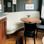 Grey commercial seating area