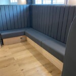 tall blue domestic upholstery