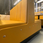 yellow seating area