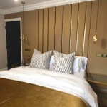 wall with fabric panels