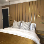 wall with fabric panels