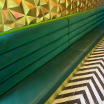 green commercial seating area